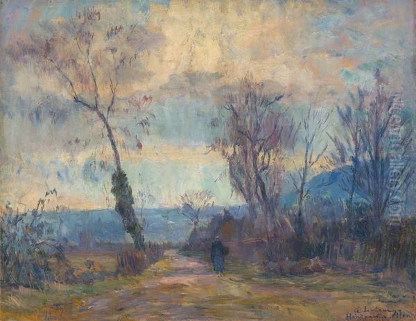 < Fin D'automne A Hondouville Sur Iton >. Oil Painting by Albert Lebourg