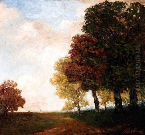 Landschap Met Herfstbomen Oil Painting by Albert Lebourg