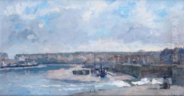 Le Port De Dieppe Oil Painting by Albert Lebourg