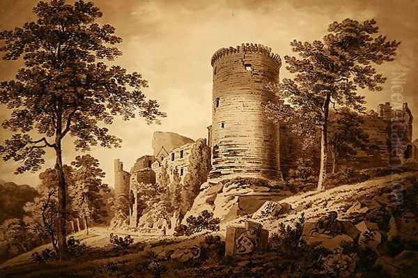 Castle Ruins Oil Painting by Hugh William Williams