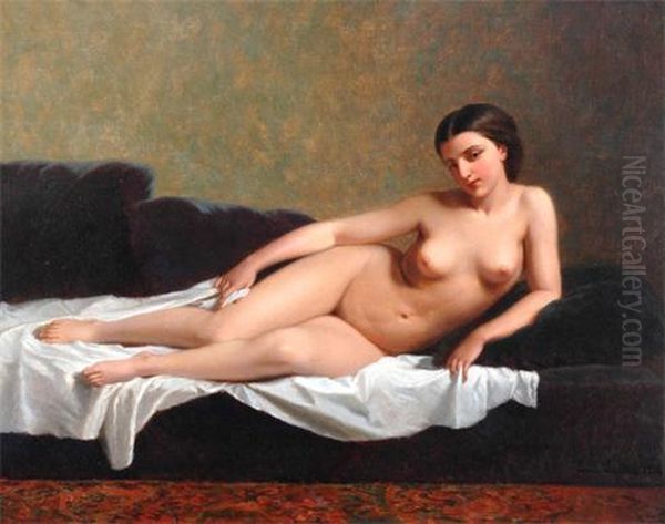 Reclining Nude Oil Painting by Emile Carolus Leclercq