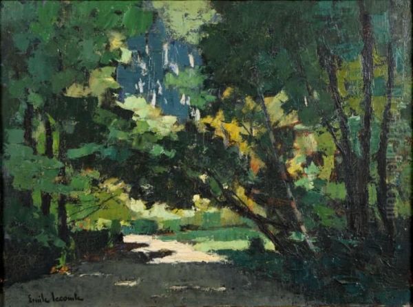 Sous-bois Oil Painting by Emile Lecomte