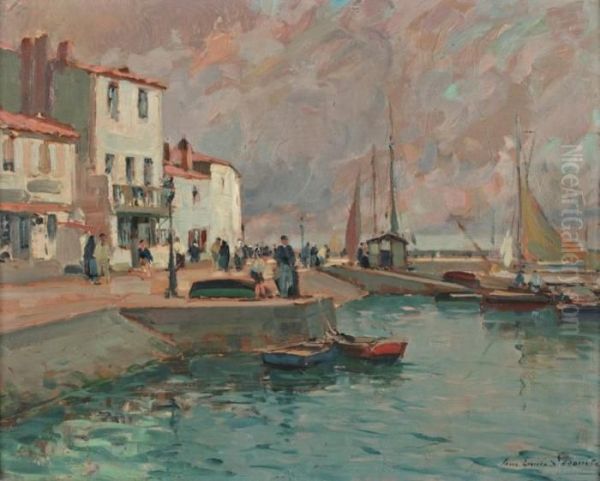 Le Port De L'ile D'yeu Oil Painting by Paul Emile Lecomte