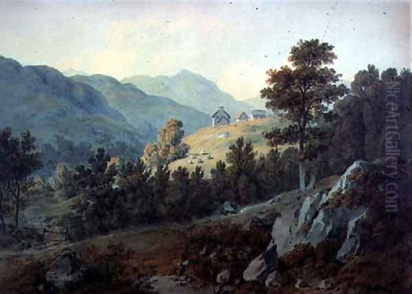 The Farm of Alane, Colywrockan, near Killiecrankie Oil Painting by Hugh William Williams