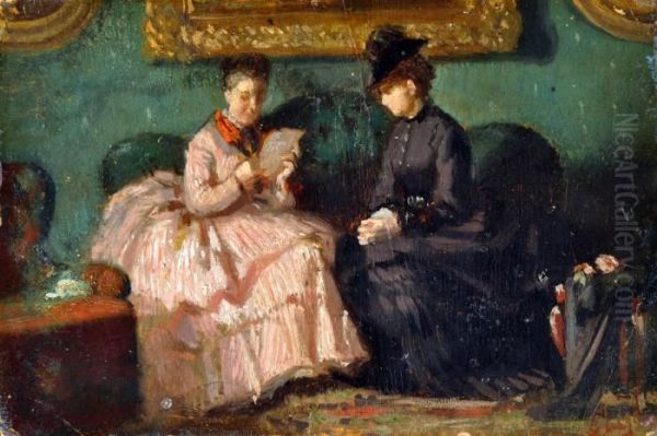 La Lettera Oil Painting by Silvestro Lega