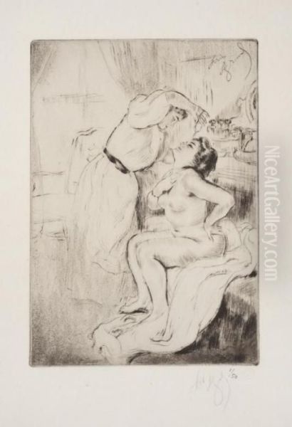 La Toilette ; Apres Le Bain ;la Cameriste ; Poupee Oil Painting by Louis Legrand