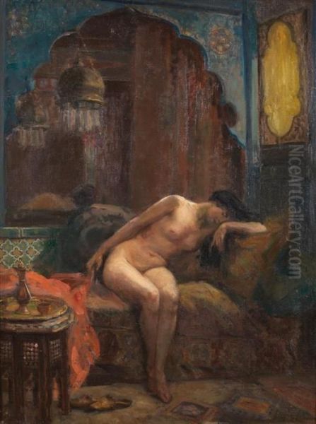 Odalisque Eploree Oil Painting by Paul Emmanuel Legrand