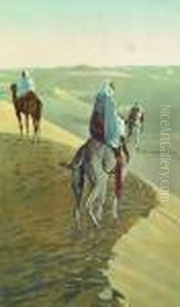 In The Desert Oil Painting by Lehnert Rudolf & Landrock Ernest