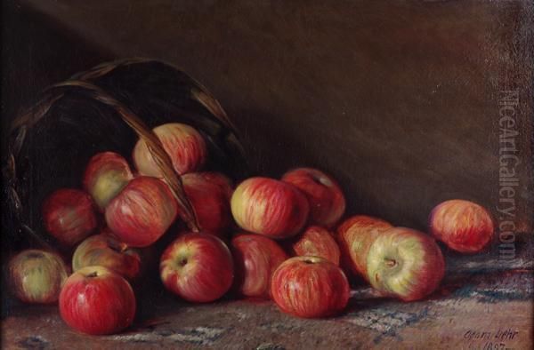 Apples & Basket Oil Painting by Adam Lehr