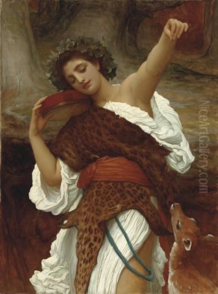 Bacchante Oil Painting by Frederick Leighton