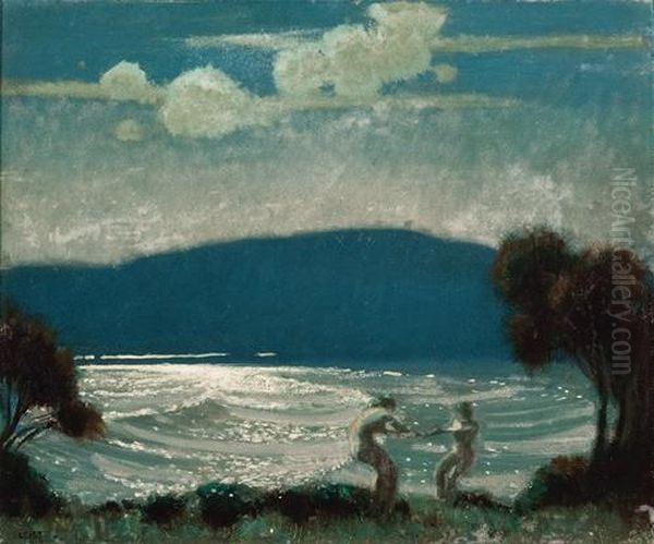 Moonlight Oil Painting by Frederick William Leist