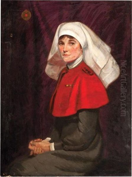 Portrait Of A Nurse Oil Painting by Frederick William Leist