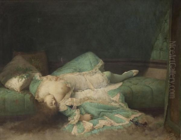 La Suicida Oil Painting by Adolphe Frederic Lejeune