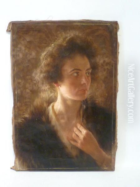 Portrait De Jeune Fille Oil Painting by Lucien Lejeune