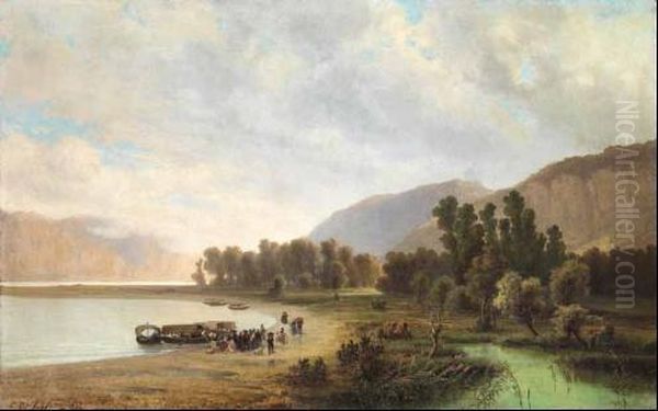 Veduta Di Lago Oil Painting by Giovan Battista Lelli