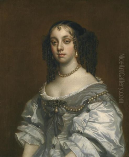 Portrait Of Queen Catherine Of Braganza Oil Painting by Sir Peter Lely