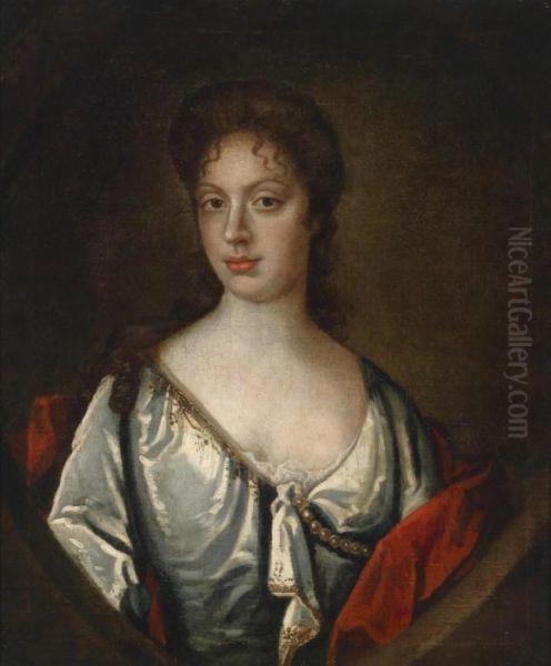 Portrait Of Princess Mary Of Modena As Wife Of Charles Ii And Queen Of England Oil Painting by Sir Peter Lely