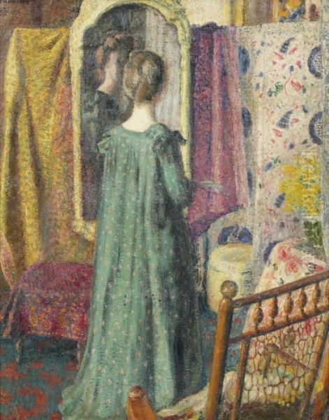 Femme Debout Devant Un Miroir Oil Painting by Georges Lemmen