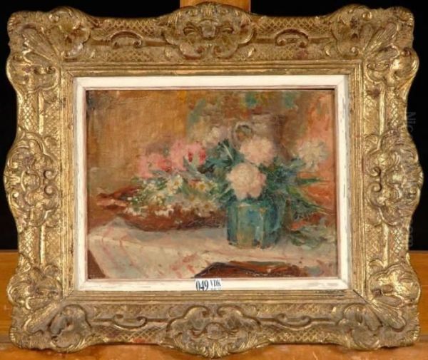 Nature Morte Aux Fleurs Oil Painting by Georges Lemmers