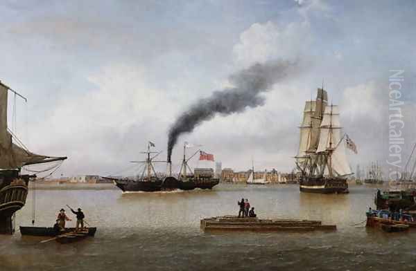 S.S. Forfarshire Leaving Hull on her Last Voyage Oil Painting by John Ward