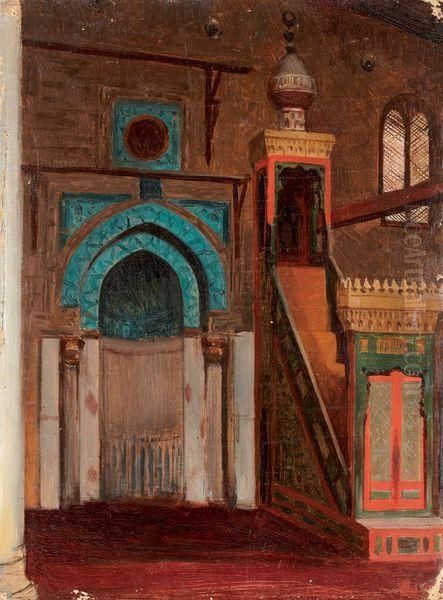 Vue D'un Interieur De Mosquee Oil Painting by Paul-Marie Lenoir