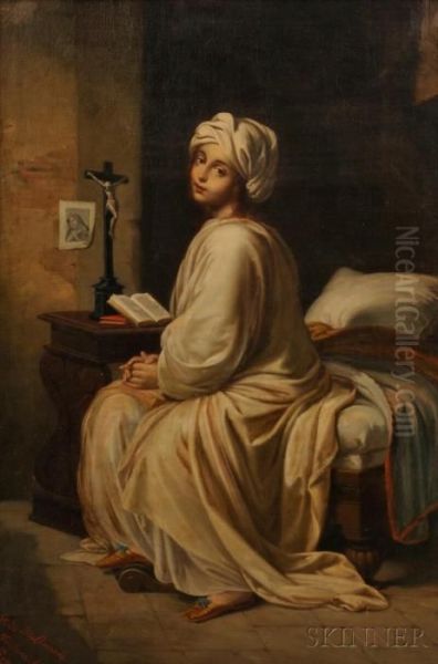 Beatrice Cenci In Prison Oil Painting by Achille Leonardi