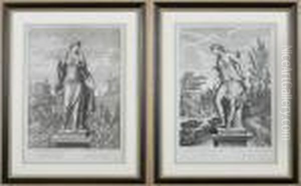 Les Statues Du Chateau De Versailles: Six Works Oil Painting by Jean Lepautre