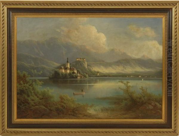 Blick Auf Gmunden Oil Painting by Ferdinand Lepie