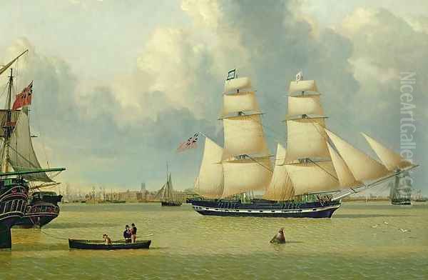 The Brig, Helen, off Hull, c.1837 Oil Painting by John Ward