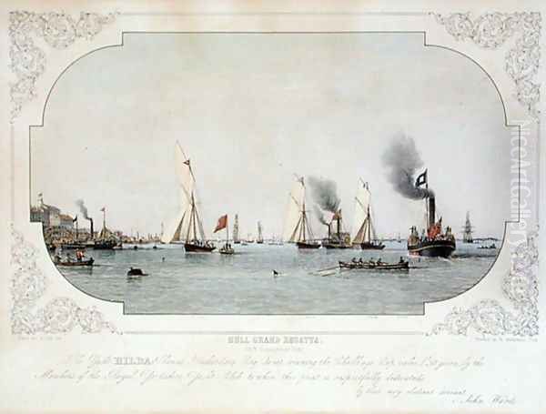 The Hull Grand Regatta, 1847 Oil Painting by John Ward