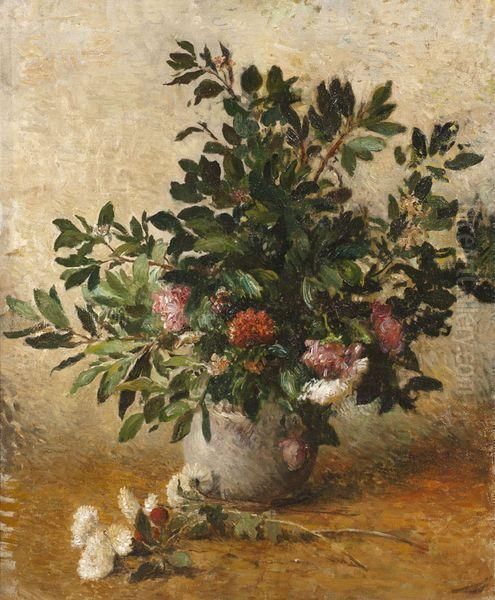 Bouquet De Fleurs Oil Painting by Henri Lerolle