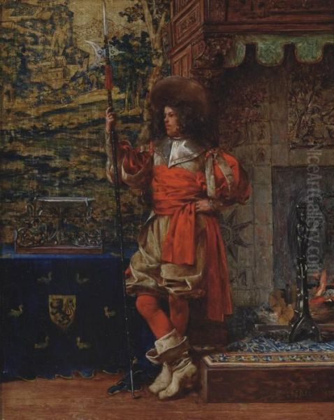 The Palace Guard Oil Painting by Adolphe-Alexandre Lesrel