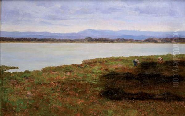 L'etang De Berre Oil Painting by Theodore Levigne