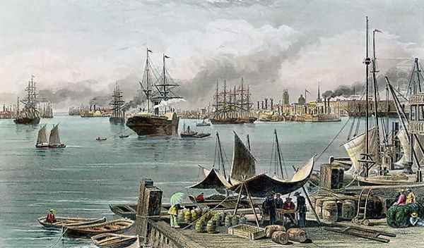 Port of New Orleans, engraved by D.G. Thompson Oil Painting by Alfred R. Waud