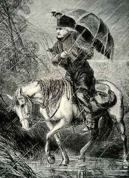 The Circuit Rider, illustration from Harpers Weekly, 12th October 1867 Oil Painting by Alfred R. Waud