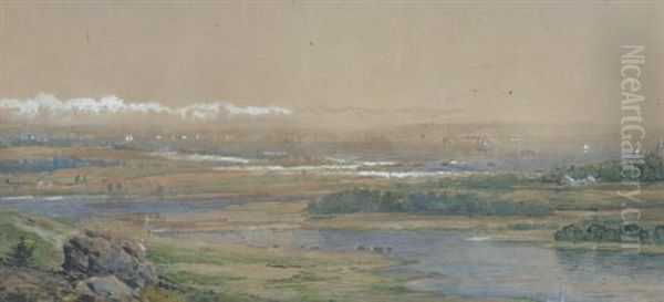 Panoramic View Of Coast Oil Painting by Edmund Darch Lewis