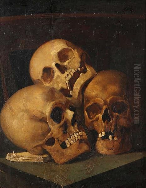 Tetes De Morts Oil Painting by Henri Leys