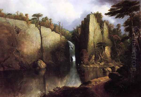 Passaic Falls Oil Painting by William Allen Wall