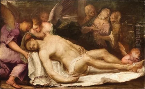 Compianto Su Cristo Morto Oil Painting by Pietro Liberi