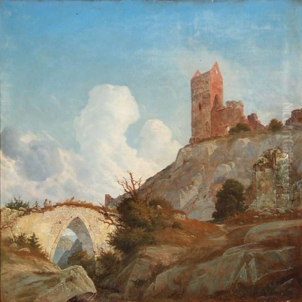 Hammershus Oil Painting by Georg Emil Libert