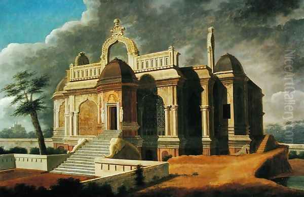 Mausoleum with Stone Elephants, 1788 Oil Painting by Colonel Francis Swain Ward