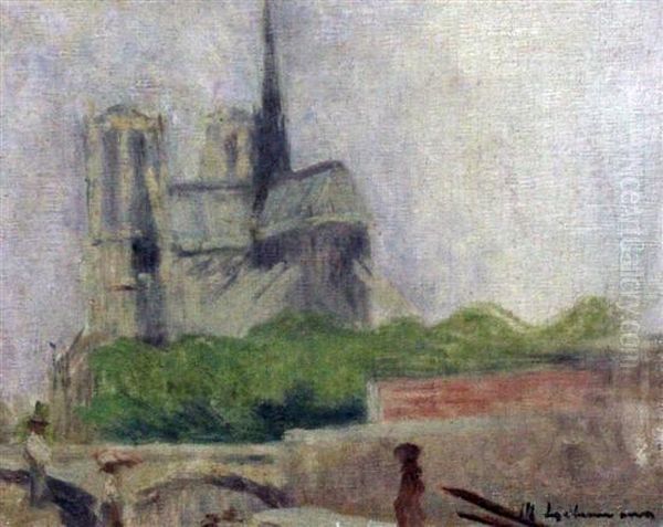 View Of Notre Dame Oil Painting by Max Liebermann