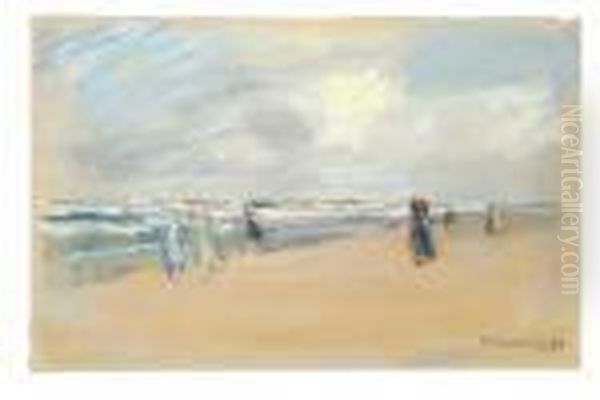 Am Meeresstrand (windiger Tag Am Meer) Oil Painting by Max Liebermann