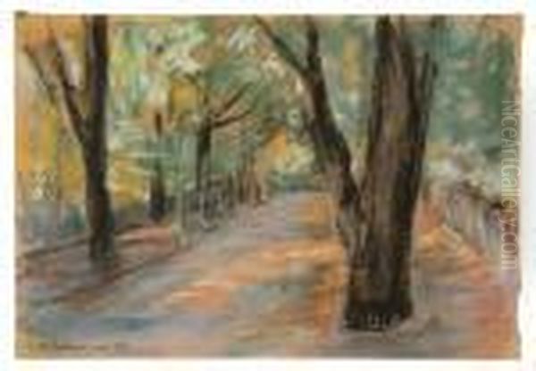 Grosse Seestrasse In Wannsee Oil Painting by Max Liebermann