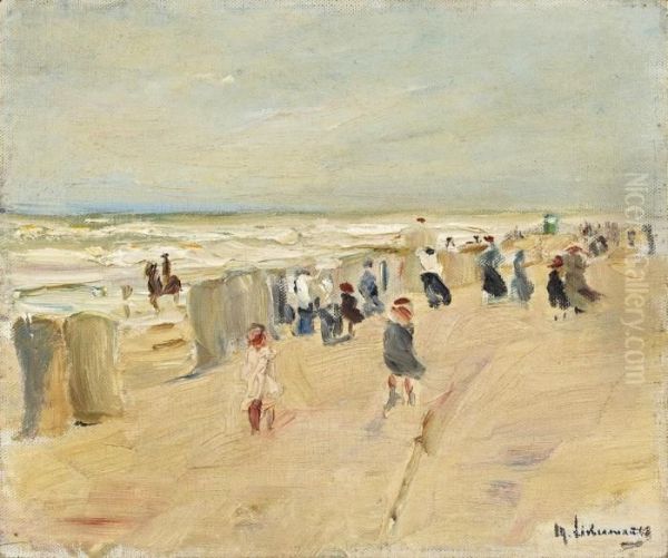 Strand In Nordwijk Bei Sturm Oil Painting by Max Liebermann