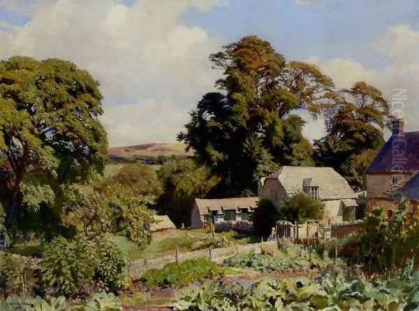 The Cottage Garden Oil Painting by George Spencer Watson