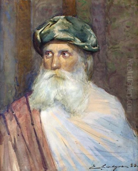 Vieil Homme Au Turban Oil Painting by Emil Lindgren