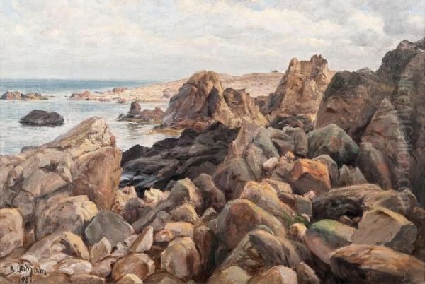 Coastal View Oil Painting by Berndt Adolf Lindholm