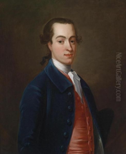 Portrait Of A Young Gentleman In A Tricorne And A Velvet Jacket Oil Painting by Francis Lindo