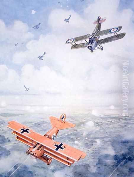 The Last Flight of Captain Baron von Richthofen, c.1920 Oil Painting by Watson, Geoffrey